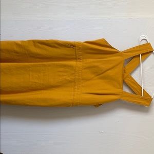 Mustard yellow overall dress, short